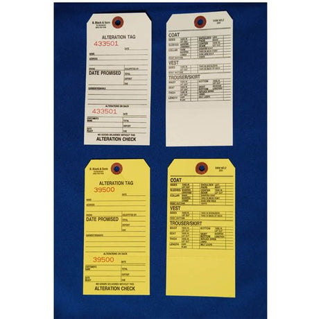 Alteration Tickets Manila/Yellow Notions Fabric