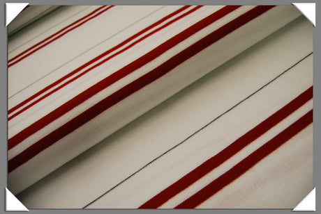Rib Knit Stripes Acrylic Knit Ribbing Fabric - Black With White Stripe, Navy With White Stripes, White With Black Stripes, White With Red Stripes, 50" Width