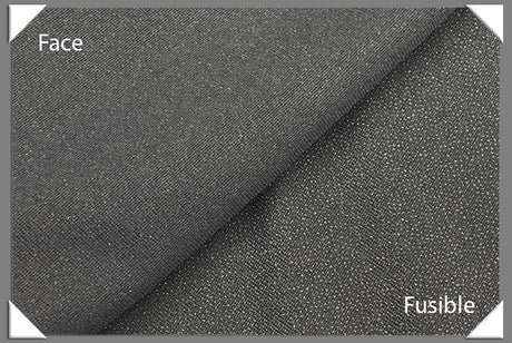 Texturized Weft Fusible Interfacing - 100 Percent Polyester Fabric, Black/White, 60" Wide
