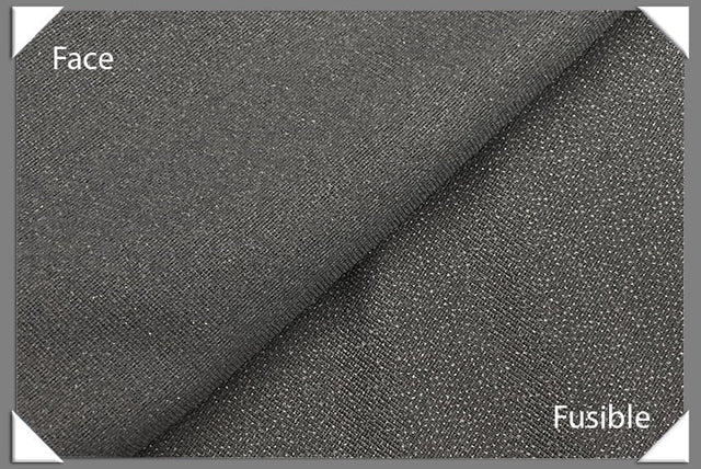 Texturized Weft Fusible Interfacing - 100 Percent Polyester Fabric, Black/White, 60" Wide