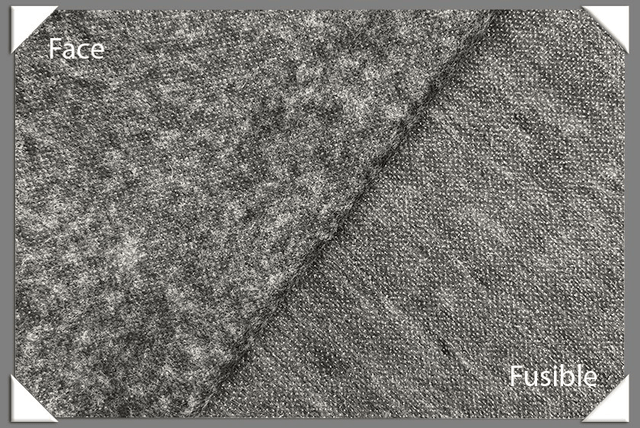 Stiff Medium Weight Fusible Non-Woven Interfacing Fabric - Charcoal, 60" Width