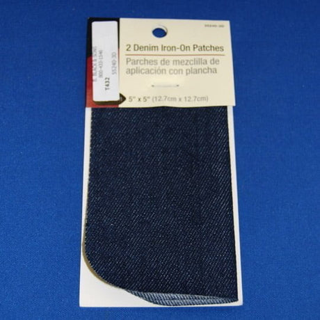 Iron-On Denim Patches Denim Fabric - Dark Blue, Faded Blue, Light Blue, White, 5" X 5"