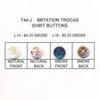 Imitation Trocas Shirt Buttons - Imitation Trocas Fabric, Natural/Smoke, Ligne 14/Ligne 18