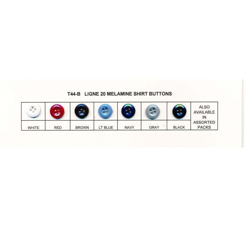 Melamine Shirt/Blouse Buttons - Ligne 20 Melamine Fabric - Assorted Colors, L20