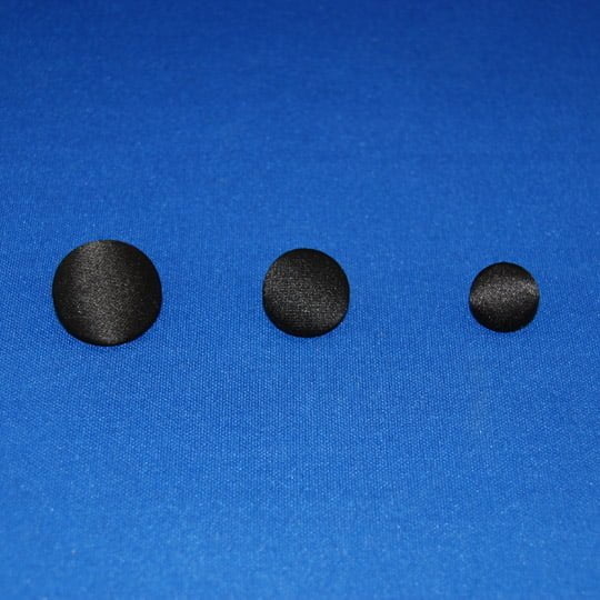 Tuxedo Buttons - Tuxedo Fabric, Black, Sizes L24, L30, L36