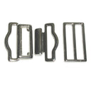Cummerbund Buckles Fabric - Black, Nickel, 1 1/4" Width
