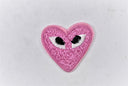 Embroidered Heart Patch with Eyes
