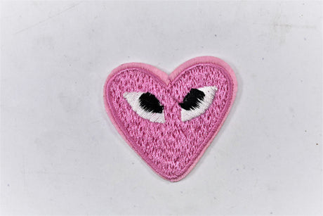 Embroidered Heart Patch with Eyes