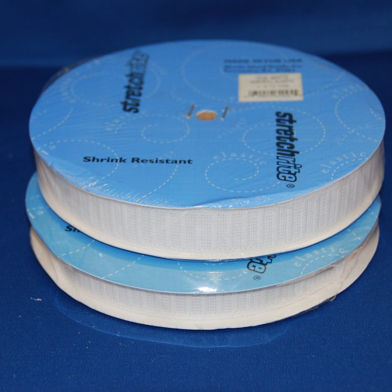 White Polyester Braided Elastic Fabric - White Braided Elastic, 1/4" Width