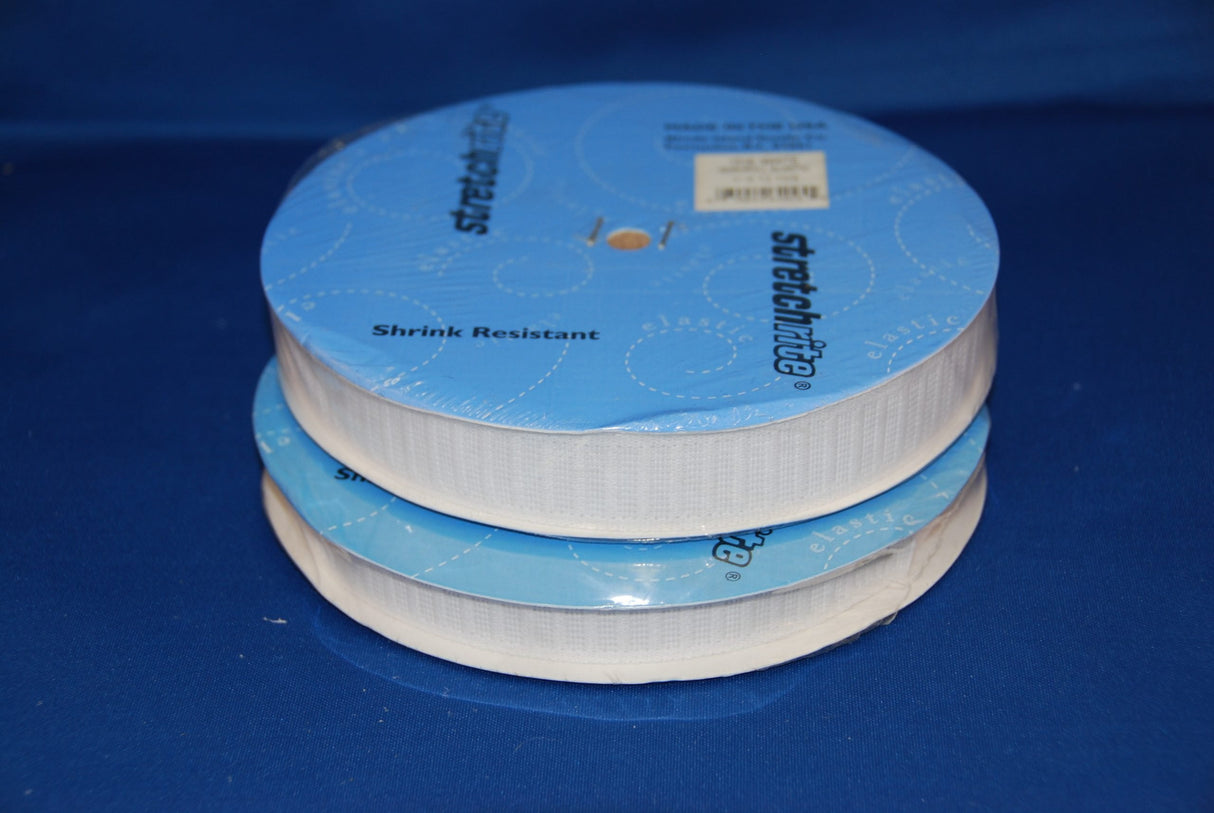 White Polyester Braided Elastic Fabric - White Braided Elastic, 1/4" Width