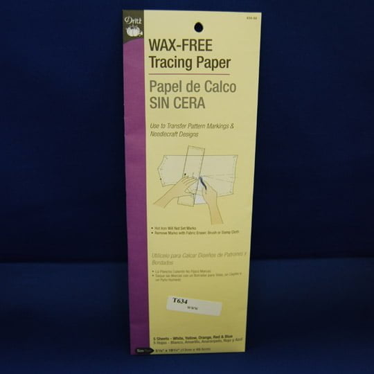 Tracing Paper Wax-Free Fabric - White, Yellow, Orange, Red, Blue, 5 1/8" X 19 1/2" (5 Sheets)