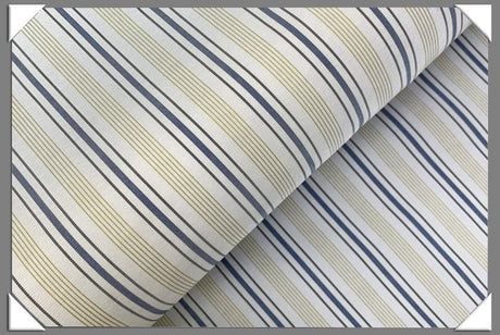 Striped Lining Rayon Blend Fabric - Brown/Dark Brown, Pink/Yellow/Green, White/Blue/Gold, White/Grey/Yellow, White/Yellow/Blue, 57/60" Width
