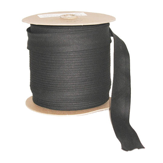 Center Fold Bias Tape Cotton Fabric - Black, White, 1" Width, 1/2" Width