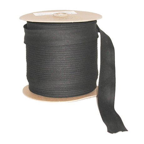 Center Fold Bias Tape Cotton Fabric - Black, White, 1" Width, 1/2" Width