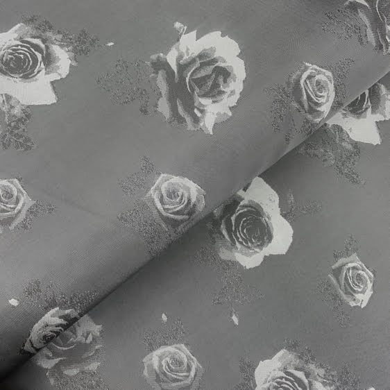 Rose Lining Rayon Polyester Fabric - Black, Medium Blue, Navy, Red, Silver