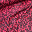 Red Fleur-De-Lis Rayon Blend Fabric - Red Fleur-De-Lis Pattern