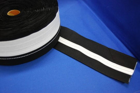 Ready Made Waistband With Snug-Tex And Banroll Fabric - Black, 3" Width