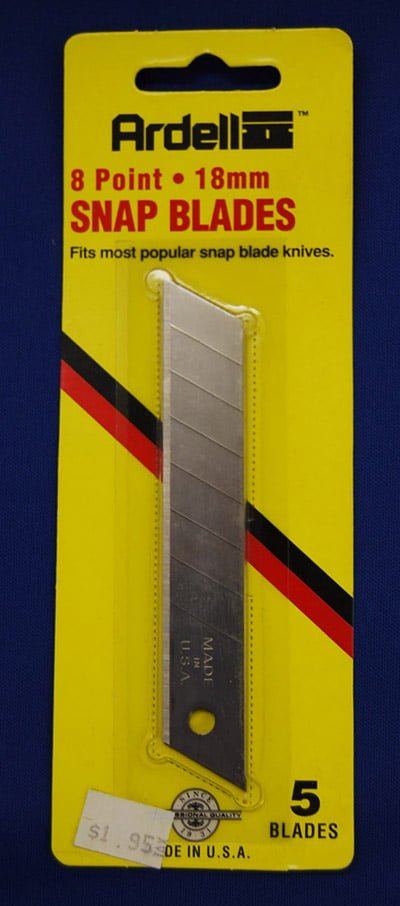 Utility Knife Snap Blades - 8 Point, 18 Mm, Fits Most Popular Snap Blade Knives (5 Blades)