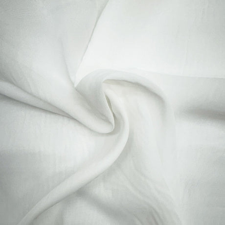 Talia Sheer Polyester Fabric - White Solid Sheer, 126" Width