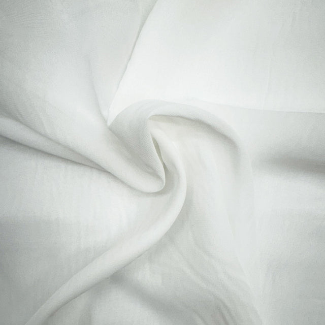 Talia Sheer Polyester Fabric - White Solid Sheer, 126" Width