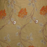 Tamil Floral Embroidered Silk Fabric - Bronze, Champagne, Cream, Khaki, Rose, Sandlwood, Turquoise, Wheat, 54" Width (1 Yard)