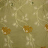 Tamil Floral Embroidered Silk Fabric - Bronze, Champagne, Cream, Khaki, Rose, Sandlwood, Turquoise, Wheat, 54" Width (1 Yard)