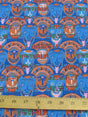 African Cultural Masks Multi Blue Polyester Cotton Fabric