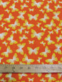Butterflies Orange Cotton Polyester Fabric by the Yard