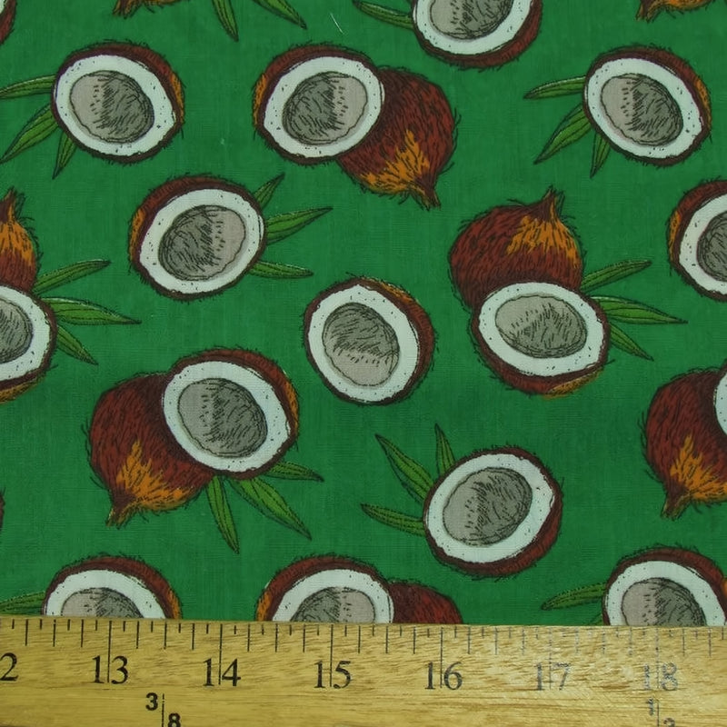 Coconut Green Cotton Polyester Fabric by the Yard