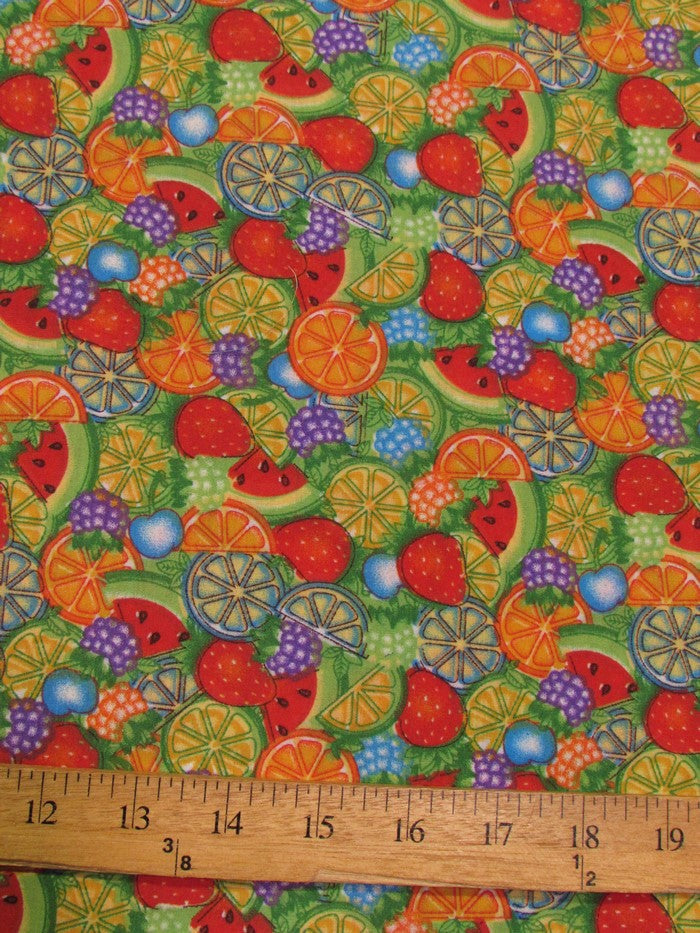 Fruit Mix Multi-Color Cotton Polyester Fabric by the Yard