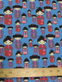 Oriental Geisha Turquoise Polyester Cotton Fabric