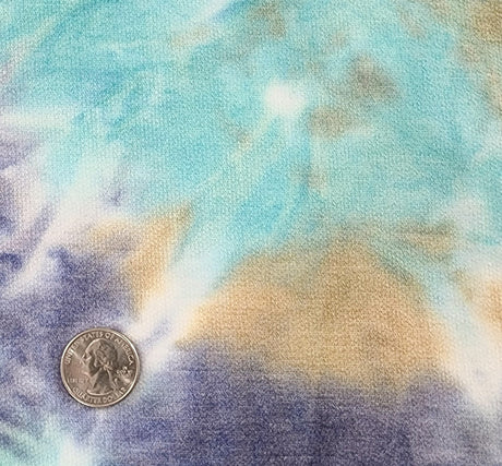 French Terry TD1002 Polyester Rayon Spandex Fabric - Turquoise, Indigo, Sand, 58/60" Width