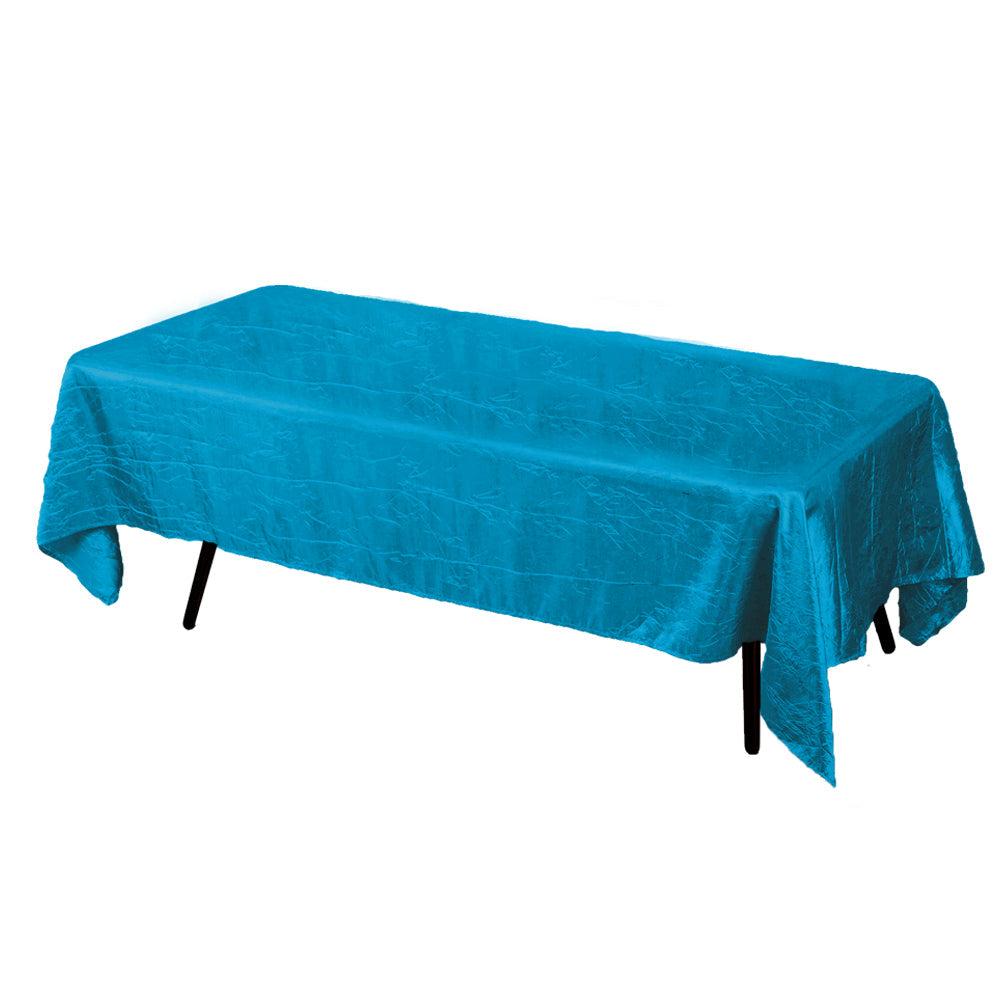 Teal Crinkle Crushed Taffeta Rectangular Tablecloth 60 x 126″