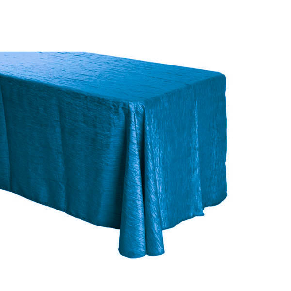 Teal Crinkle Crushed Taffeta Rectangular Tablecloth 90 x 132″