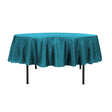 90″ Teal Crinkle Crushed Taffeta Round Tablecloth