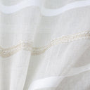Tess Polyester Fabric - Embroidered Stripe Sheer, Natural, 110" Width (1 Yard)