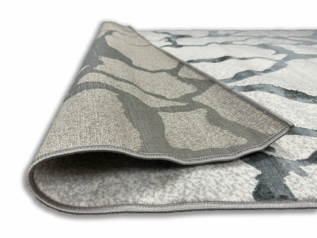 Tess 907 Gray Polyester Fabric - Gray, Shimmery, 5' 3" X 7' 4" (1 Piece)
