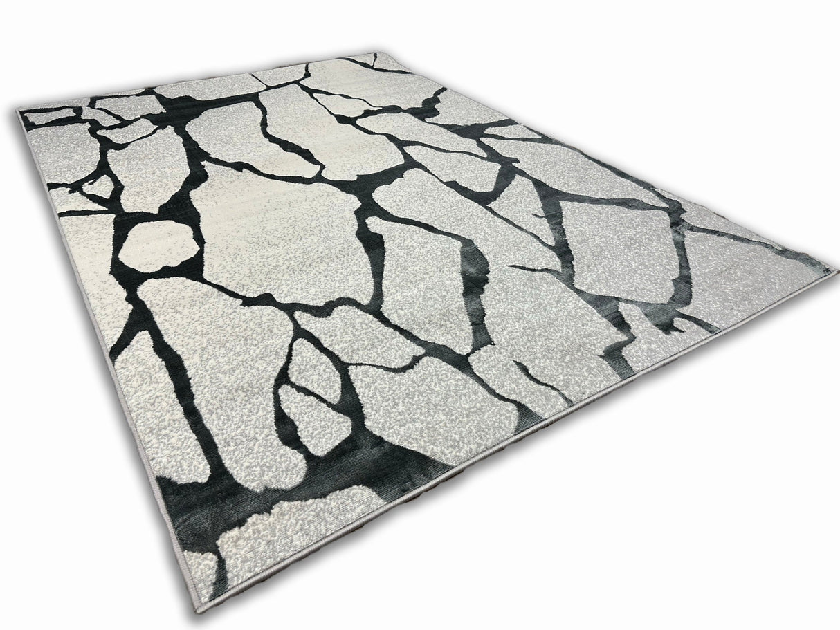 Tess 907 Gray Polyester Fabric - Gray, Shimmery, 5' 3" X 7' 4" (1 Piece)