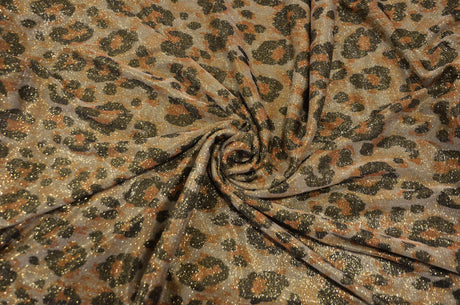 Stretch Glimmer Knit Polyester Spandex Fabric - Metallic Glitter Knit, 56" Width (1 Yard)
