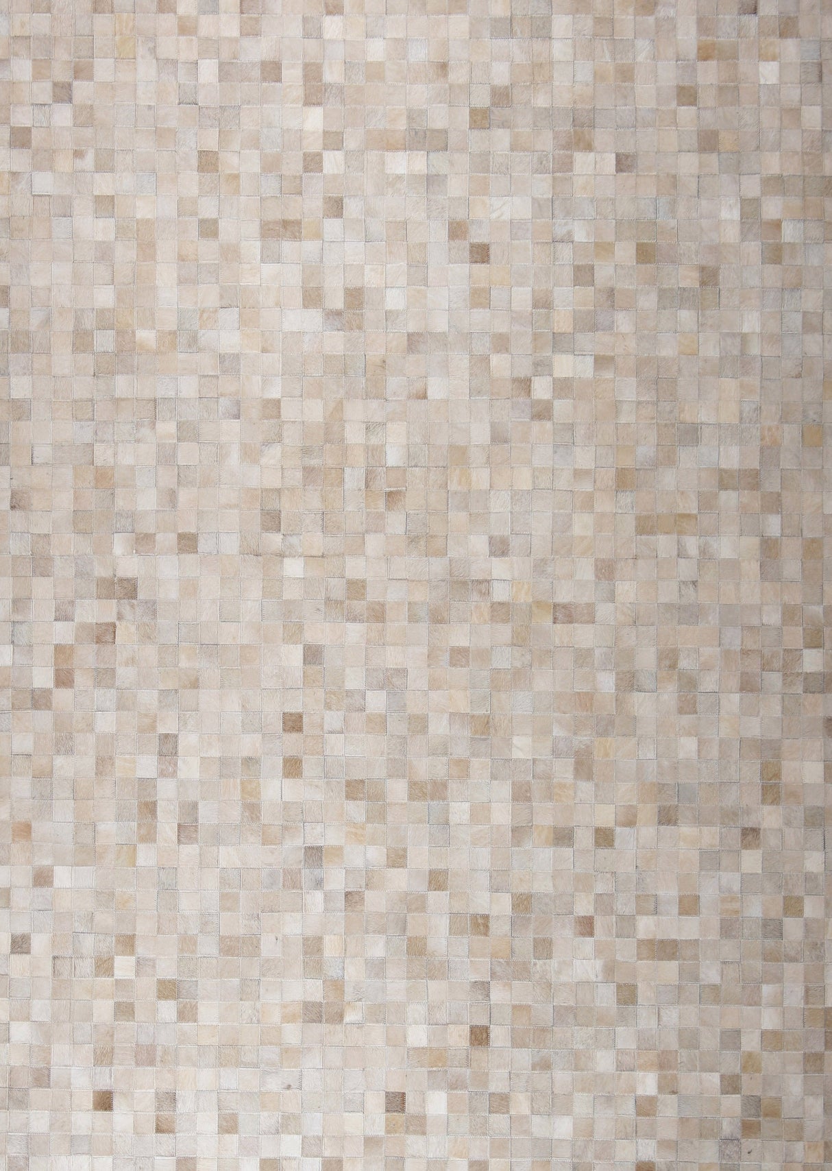 Natural Cowhide Leather Patchwork Tile Area Rug - 100 Percent Real Cowhide Fabric, Patchwork, Natural Multi Color, Handmade, Area Rug (1 Unit)