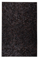 Natural Cowhide Leather Patchwork Tile Area Rug - 100 Percent Real Cowhide Fabric, Patchwork, Natural Multi Color, Handmade, Area Rug (1 Unit)