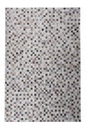 Natural Cowhide Leather Patchwork Tile Area Rug - 100 Percent Real Cowhide Fabric, Patchwork, Natural Multi Color, Handmade, Area Rug (1 Unit)