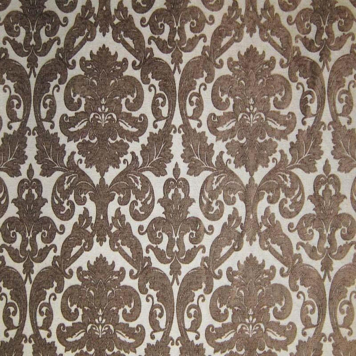 Tilda Chenille Fabric - Two-Toned Damask, Brick, 57" Width (1 Yard)