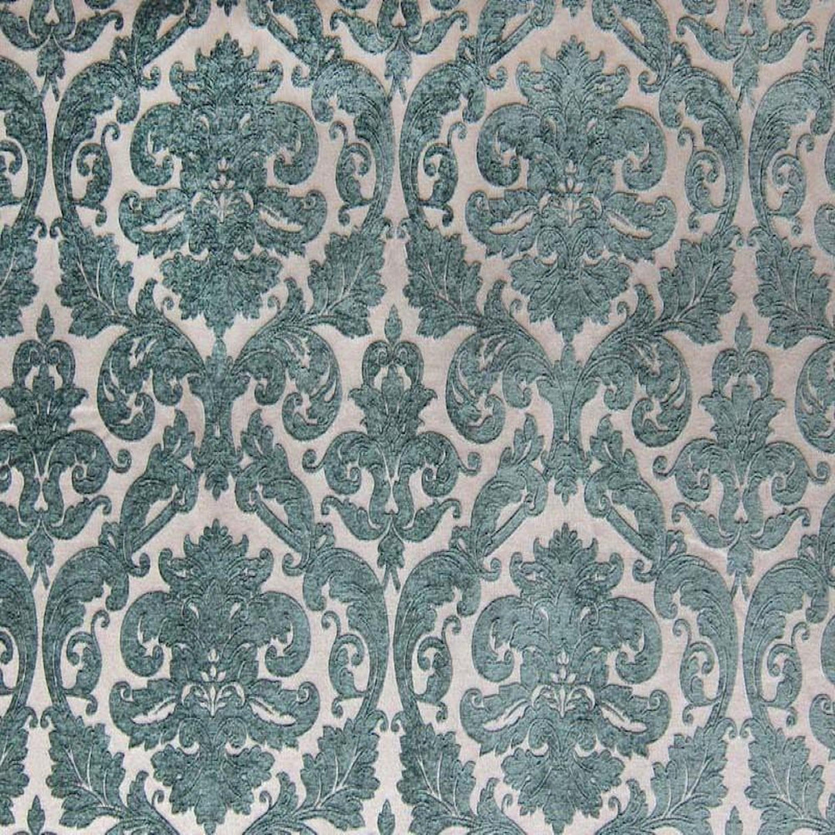 Tilda Chenille Fabric - Two-Toned Damask, Brick, 57" Width (1 Yard)
