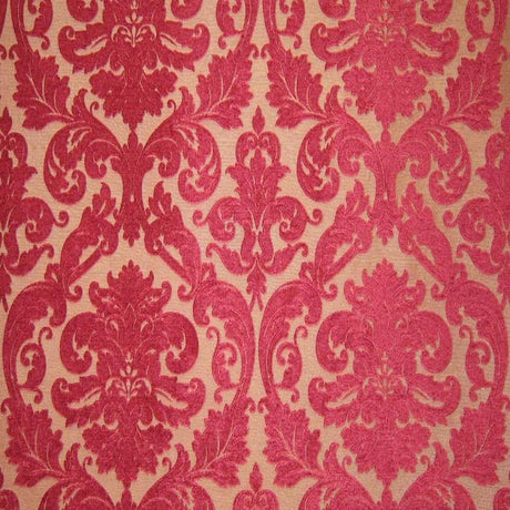 Tilda Chenille Fabric - Two-Toned Damask, Brick, 57" Width (1 Yard)