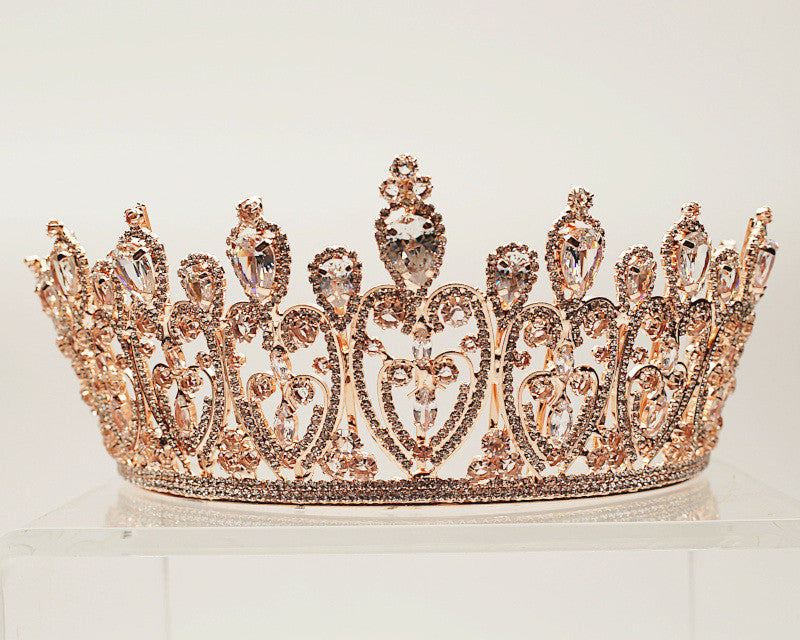 Rose Gold Crystal Rhinestone Tiara