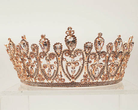 Rose Gold Crystal Rhinestone Tiara
