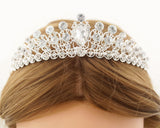 Silver Filigree Crystal Rhinestone Tiara