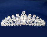 Silver Filigree Crystal Rhinestone Tiara