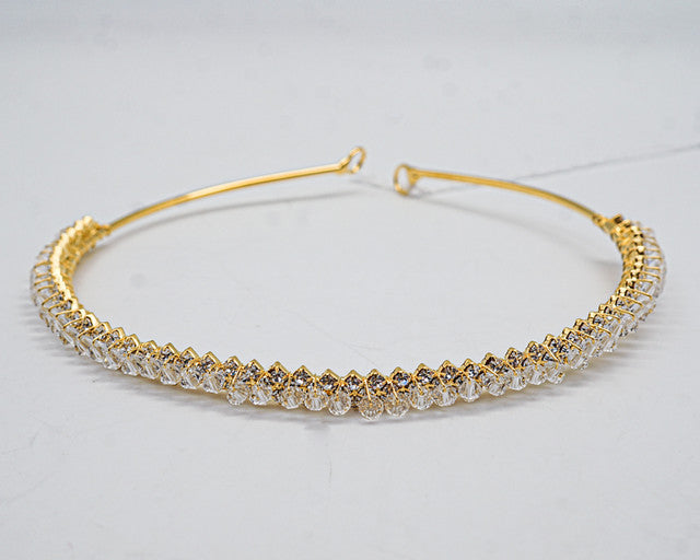 Gold Crystal Bridal Headband Rhinestone Wedding Hair Accessory 1 Piece (TL150)